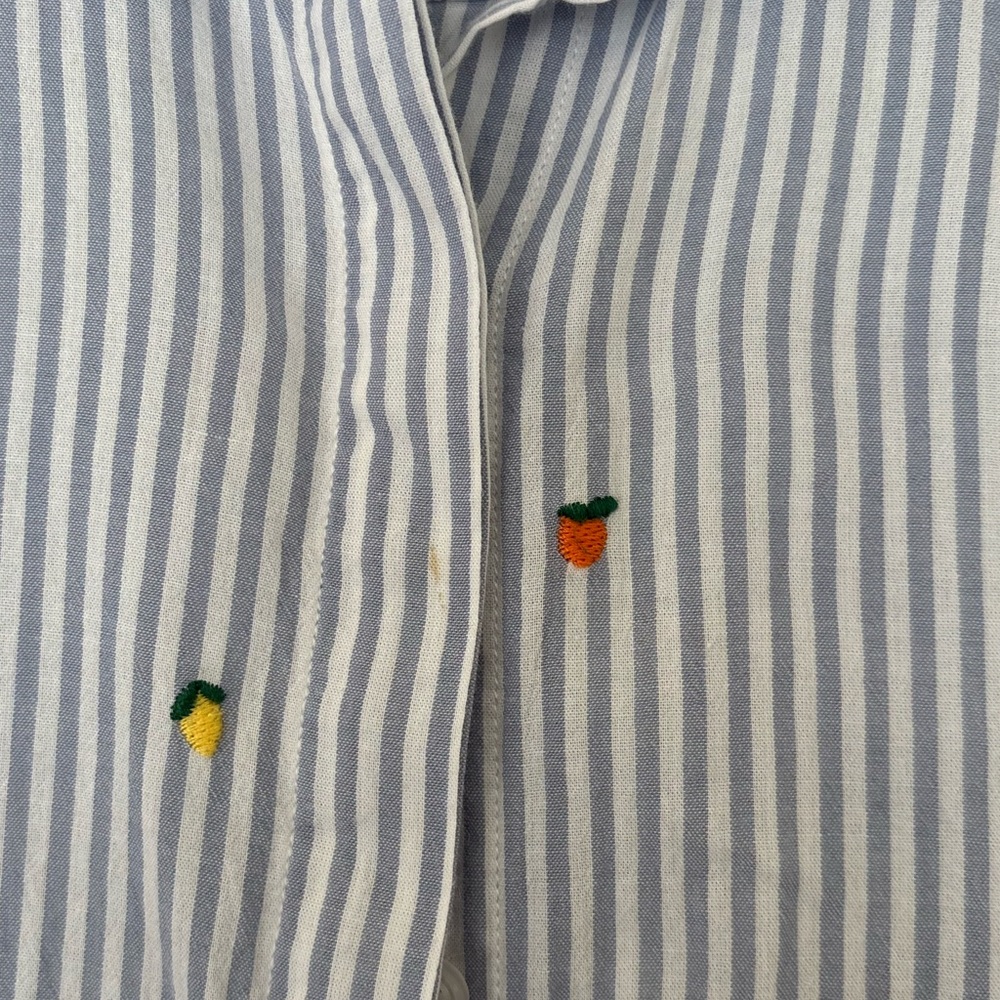 Rails Taylor Embroidered Citrus Button Up Cotton Blend Blouse - Picture 6 of 8
